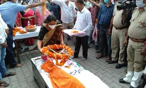 Thousands pay last respect to former Assam CM Bhumidhar Barman in Nalbari