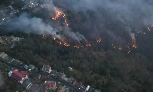 Mizoram: Massive forest fire in Lunglei