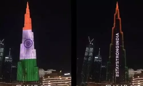 Landmarks across UAE lit up with tricolour to support Indias COVID-19 battle
