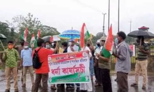 Silchar District Congress join nationwide protest against hike in petrol prices