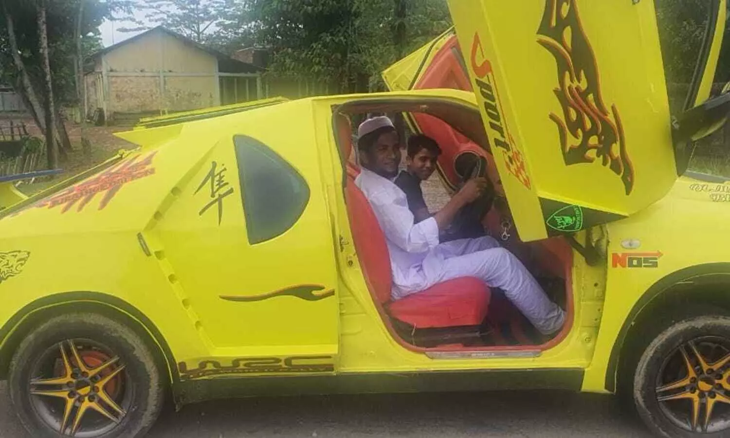 Karimganj youth makes sports car using scrap