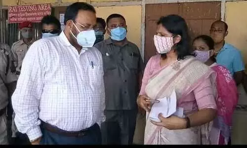 Health Minister Keshab Mahanta inspects Covid vaccination centre in Raha