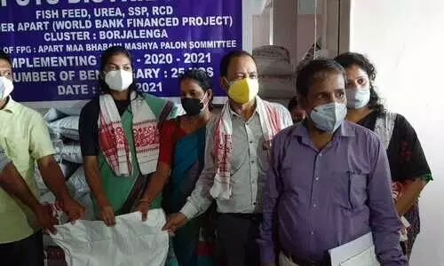 Fish feeds to farmers distributed in Cachar   