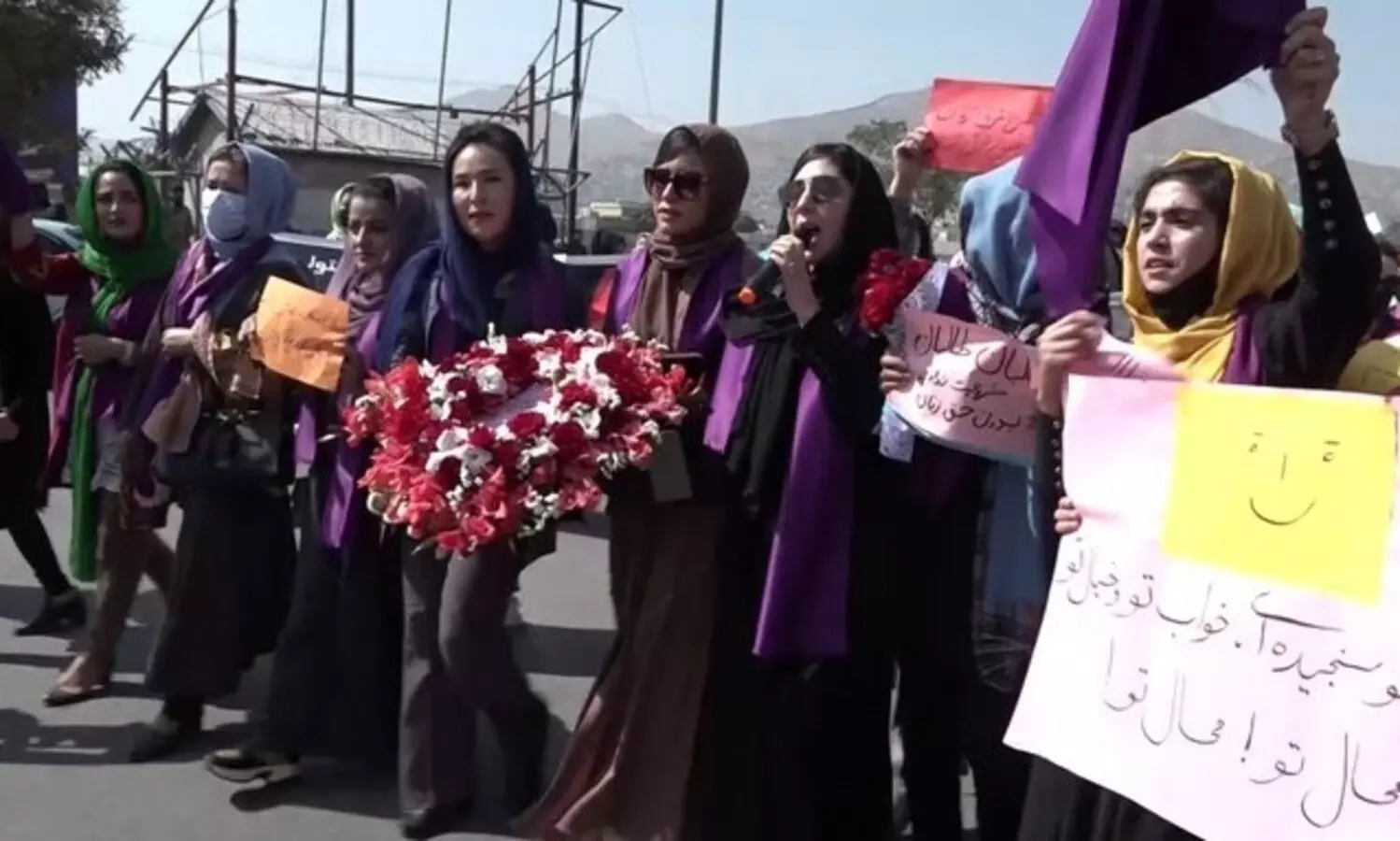 Protest in Kabul demanding womens rights turns violent