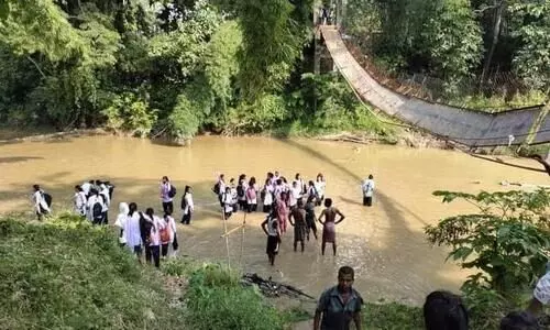 Hanging bridge collapses in Karimganj; over 50 students injured