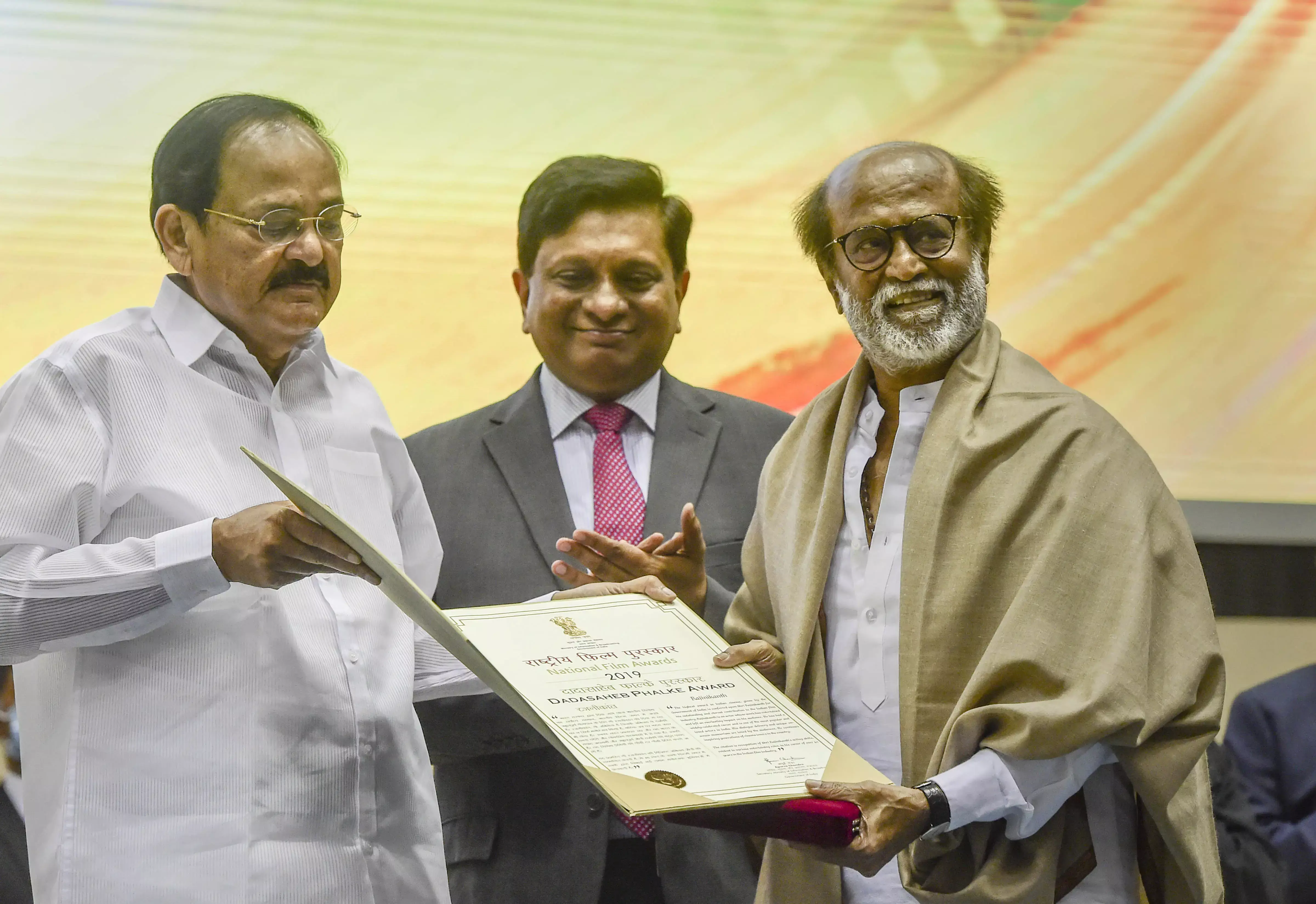 Rajinikanth receives Dada Saheb Phalke award, dedicates honour to guru K Balachander