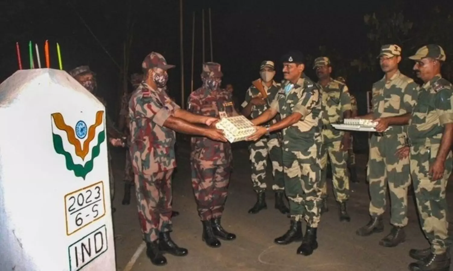 BSF, BGB exchange sweets at various posts in NE on Diwali