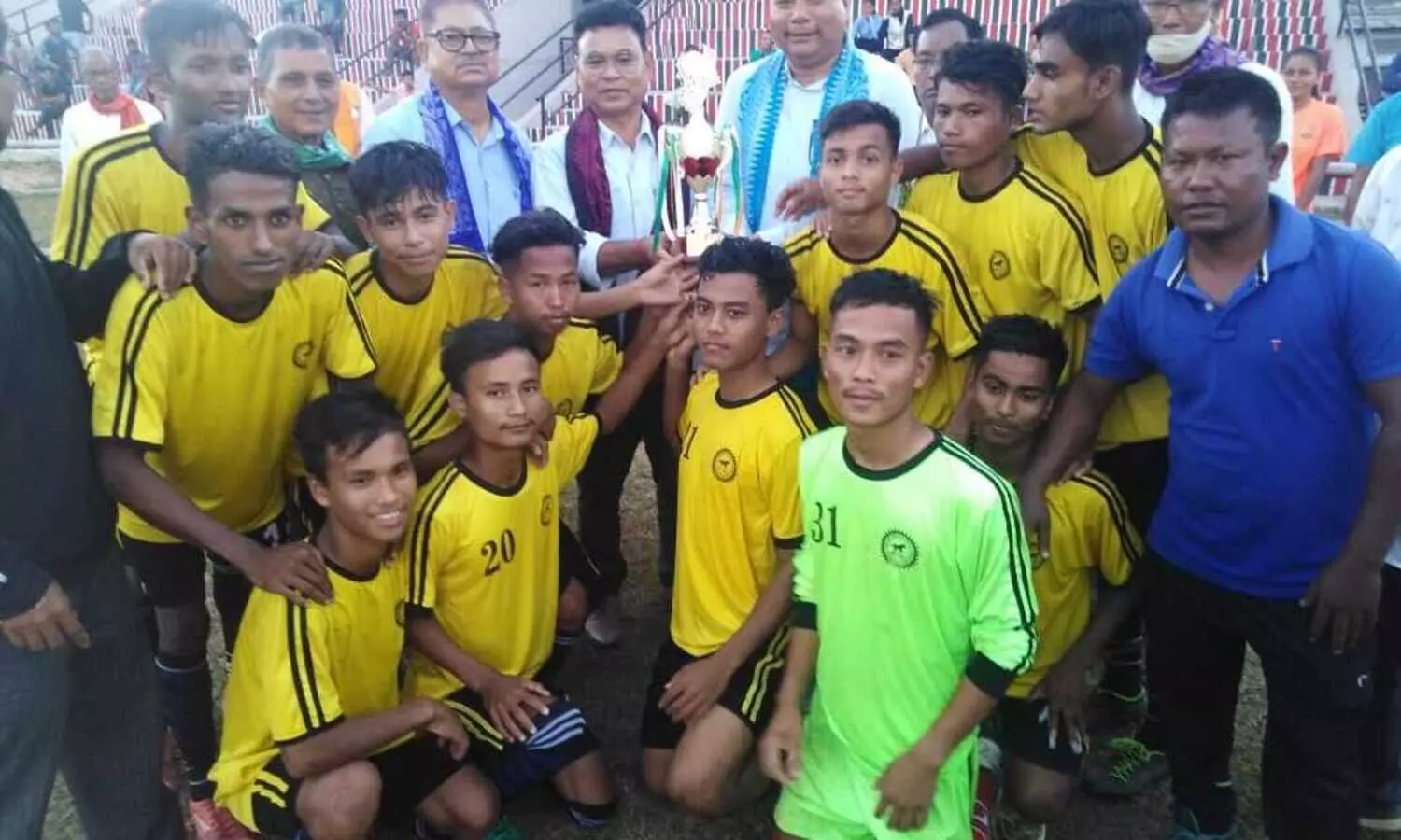 Marigaon lifts 57th Junior Inter District Football Championship trophy