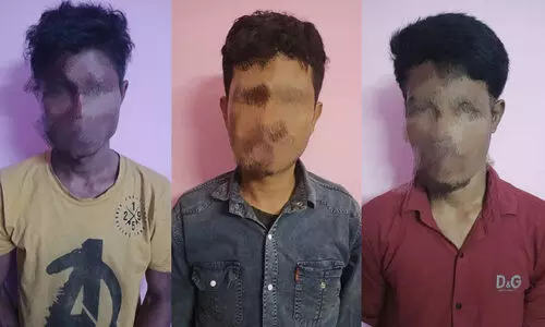 Three held with arms at Laharijan