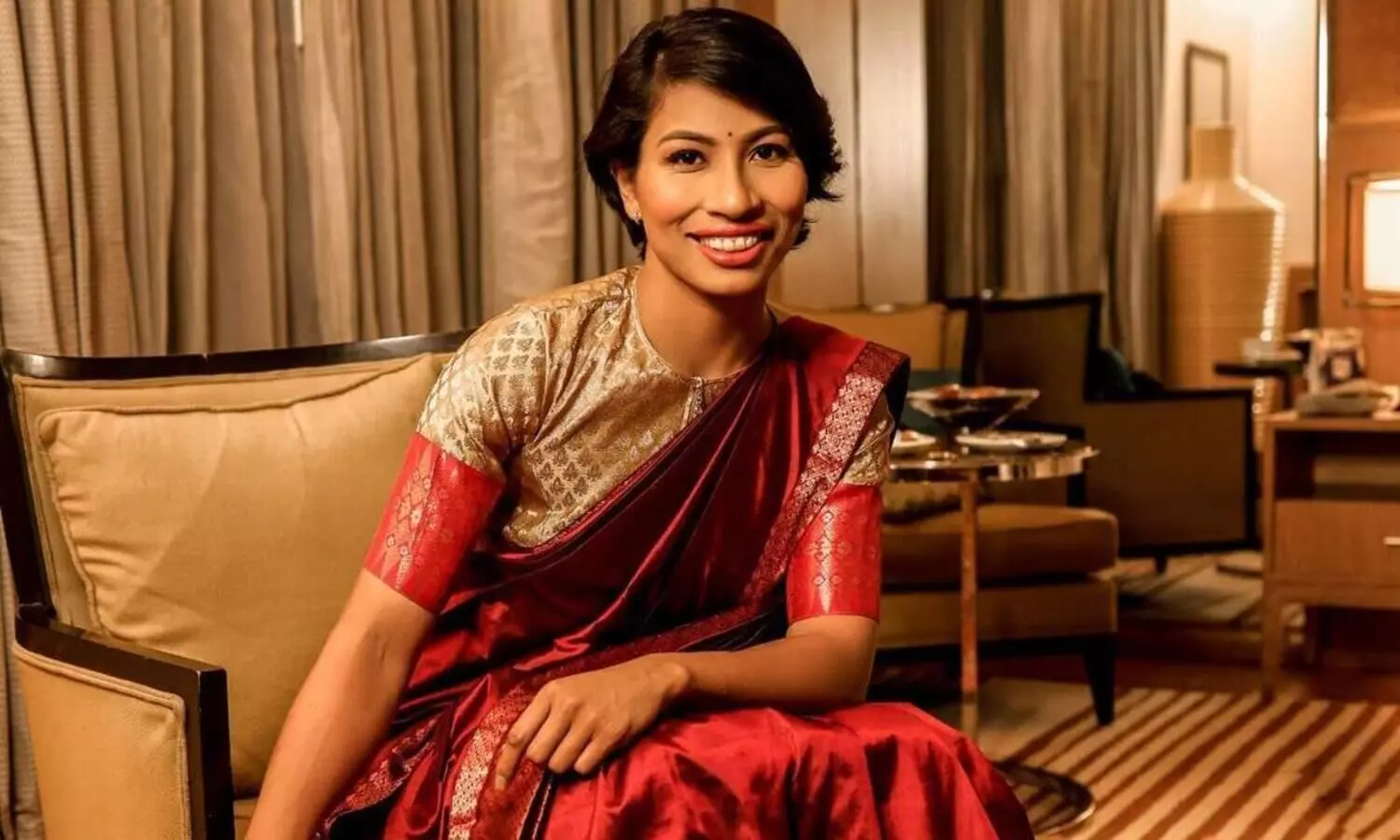 Olympic bronze medallist Lovlina Borgohain walks the ramp at Northeast Festival