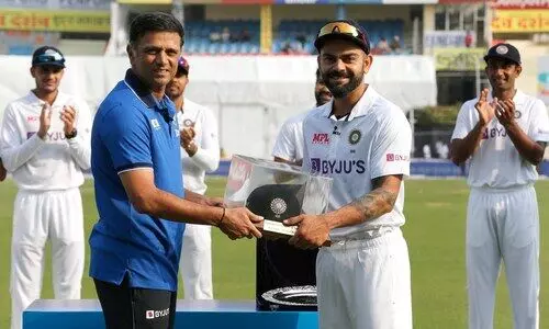 1st Test: Dravid leads felicitation of Kohli on reaching 100-Test landmark