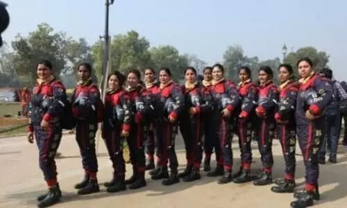 BSFs 36 women bikers begin their drive from Delhi to Kanyakumari