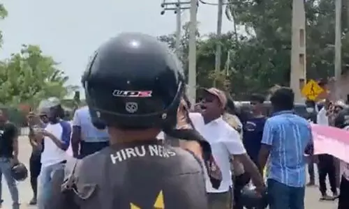 Protests at Lankan naval base housing ex-PM Mahinda Rajapaksa