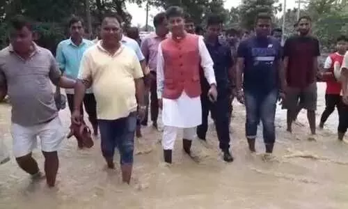 Flood submerges many villages in Raha, Minister Pijush Hazarika visits affected areas