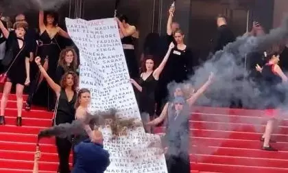 Women protesters storm Cannes premiere of Holy Spider with smoke devices