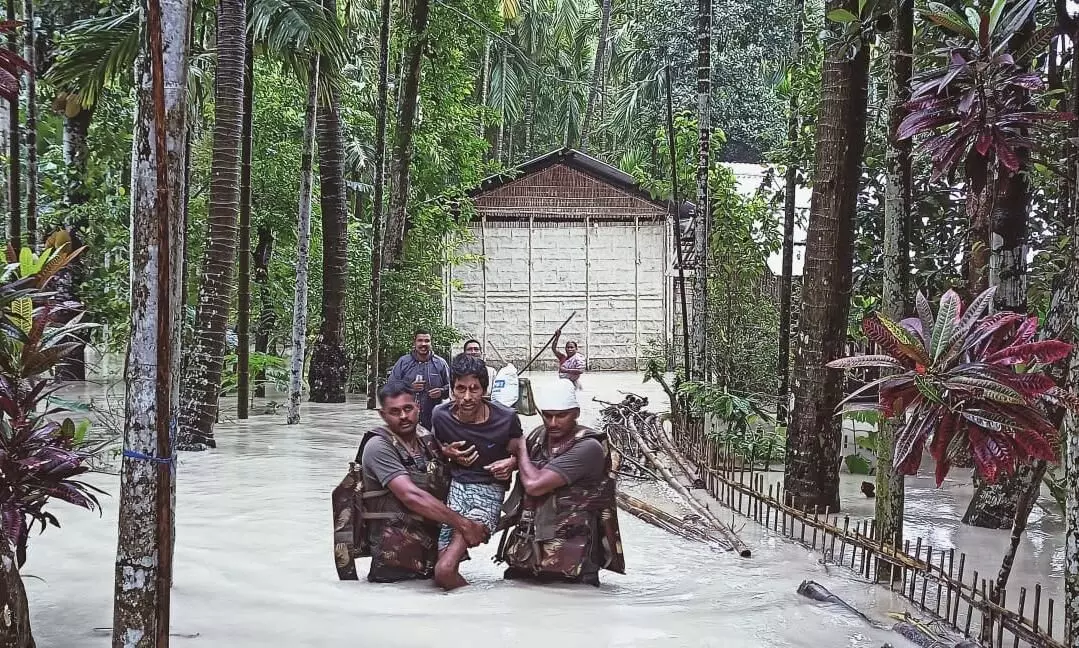 Indian army launches flood relief operations in Lower Assam Indian army launches flood relief operations in Lower Assam