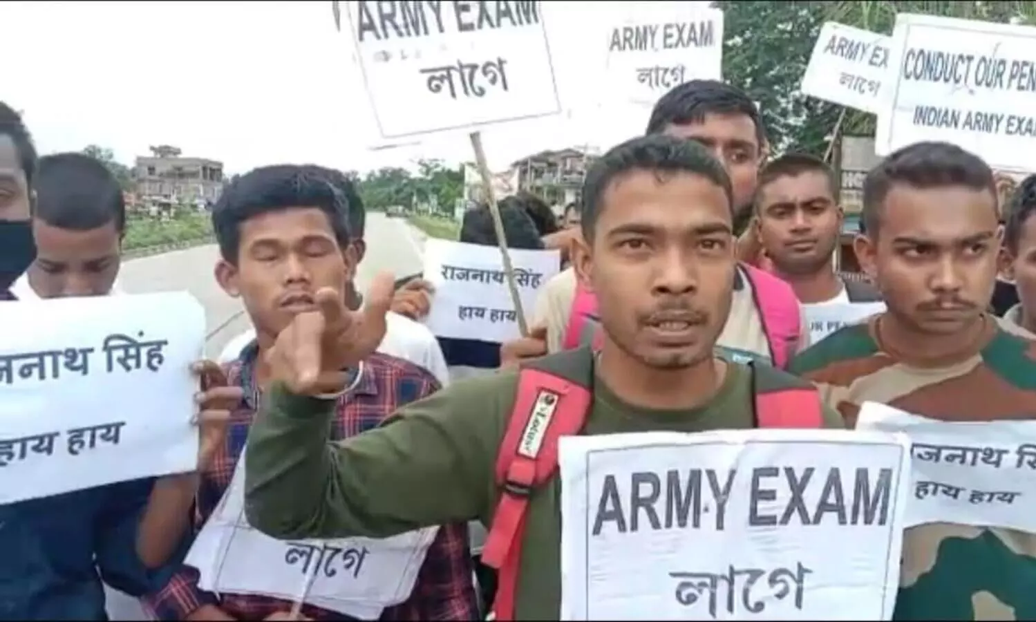 Students stage protest against Agnipath scheme in Raha