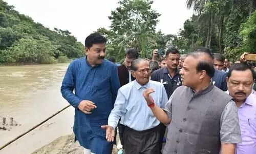 Assam CM visits flood affected areas of Patacharkuchi and Medhikuchi