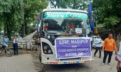 Manipur SDRF team reach Silchar for flood relief and rescue