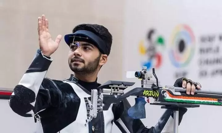 Shooting World Cup: Arjun Babuta strikes gold in 10m Air Rifle final Shooting World Cup: Arjun Babuta strikes gold in 10m Air Rifle final