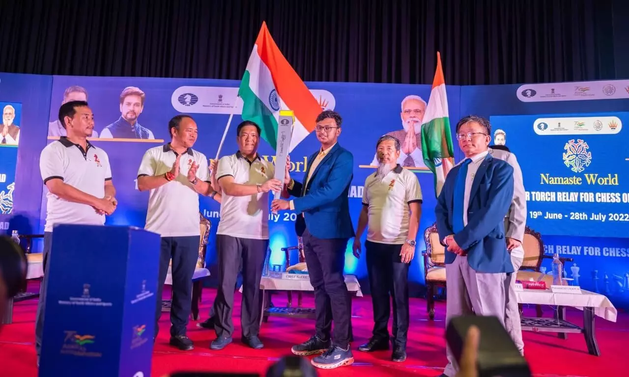 Chess Olympiad Torch Relay accorded a grand reception in Itanagar Chess Olympiad Torch Relay accorded a grand reception in Itanagar