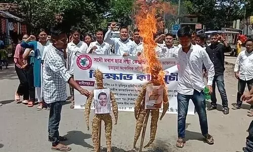 Doomdooma: Effigies of Amit Shah, Arjun Munda burnt by AMSU