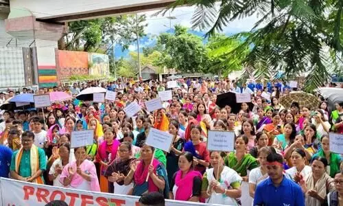 Protest rally against bifurcation of Dima Hasao district on communal lines held at Haflong