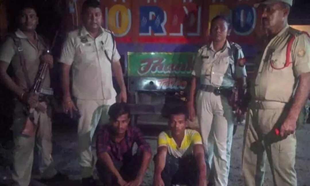 Cattle laden truck seized in Raha, two detained Cattle laden truck seized in Raha, two detained