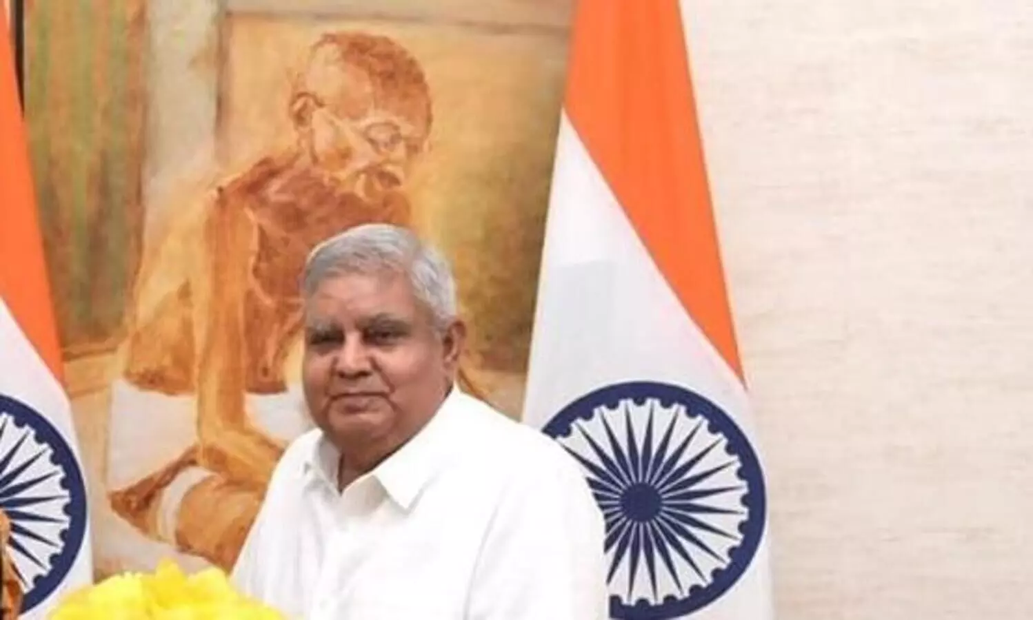 Gandhis sane voice guides humanity that war is not a solution to any problem: V-P Dhankhar