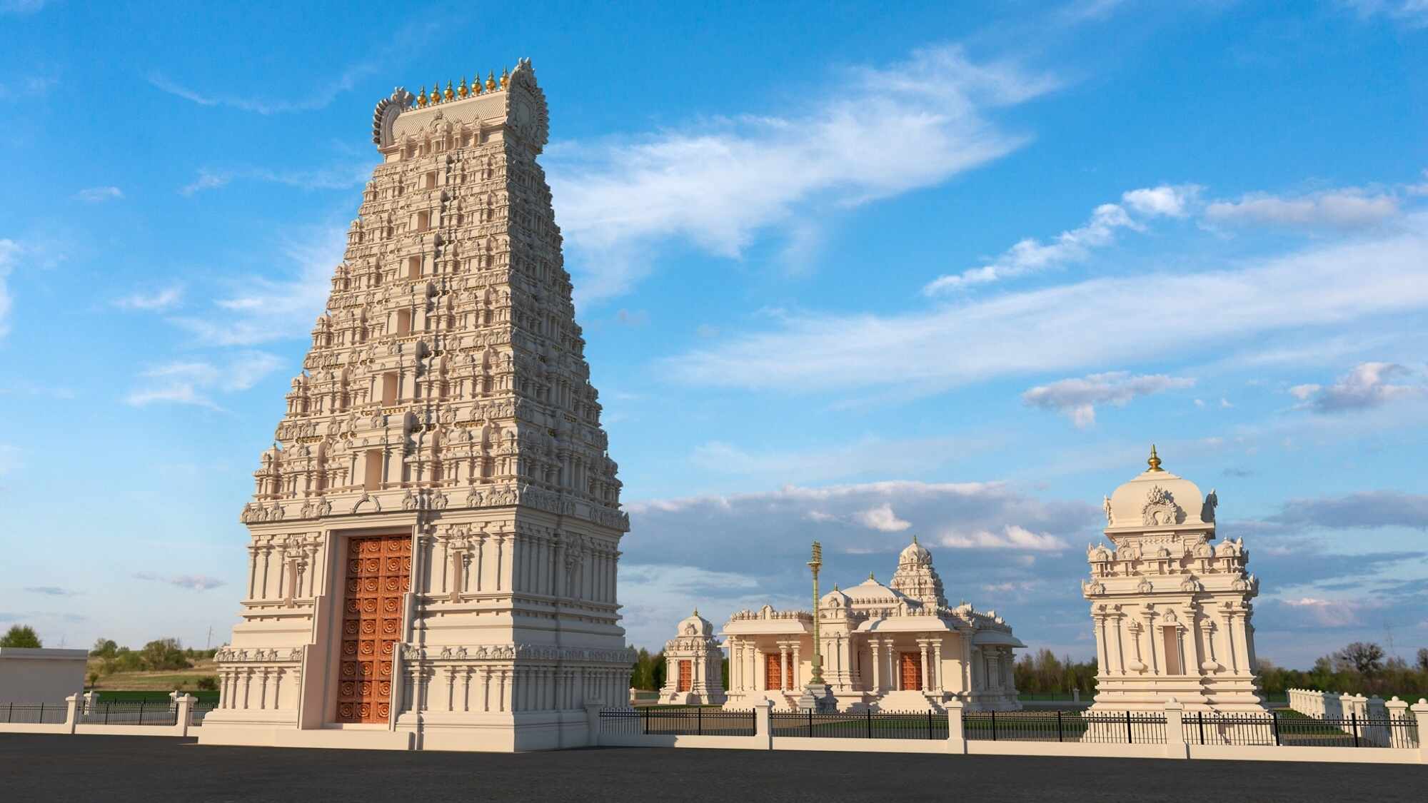 Gateway Tower of largest Hindu temple in North Carolina unveiled