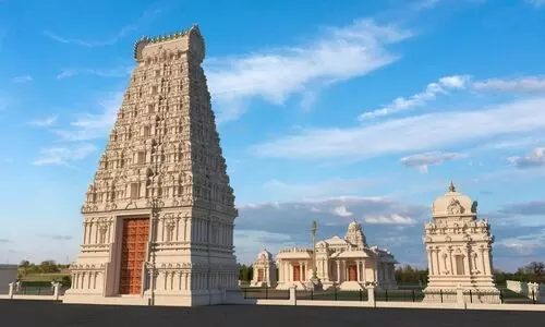 Gateway Tower of largest Hindu temple in North Carolina unveiled