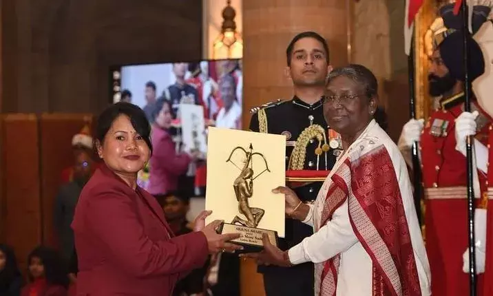Assams Nayanmoni Saikia receives Arjuna Award from President Murmu