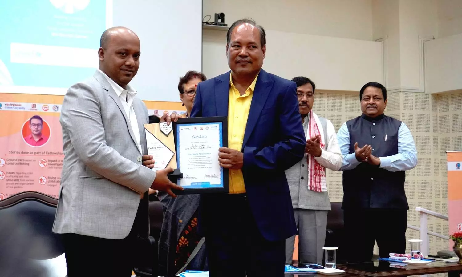 Nine media fellows felicitated in Assam for reporting childrens rights issue