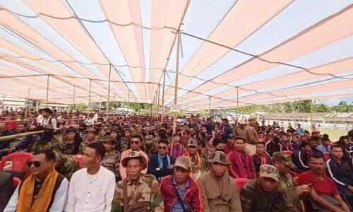 Hailakandi: Bru militants lay down arms in Katlicherra