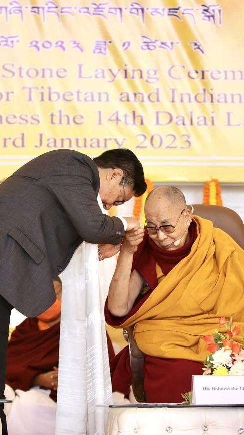Kiren Rijiju lays foundation of Dalai Lama Centre for Tibetan and Indian Ancient Wisdom