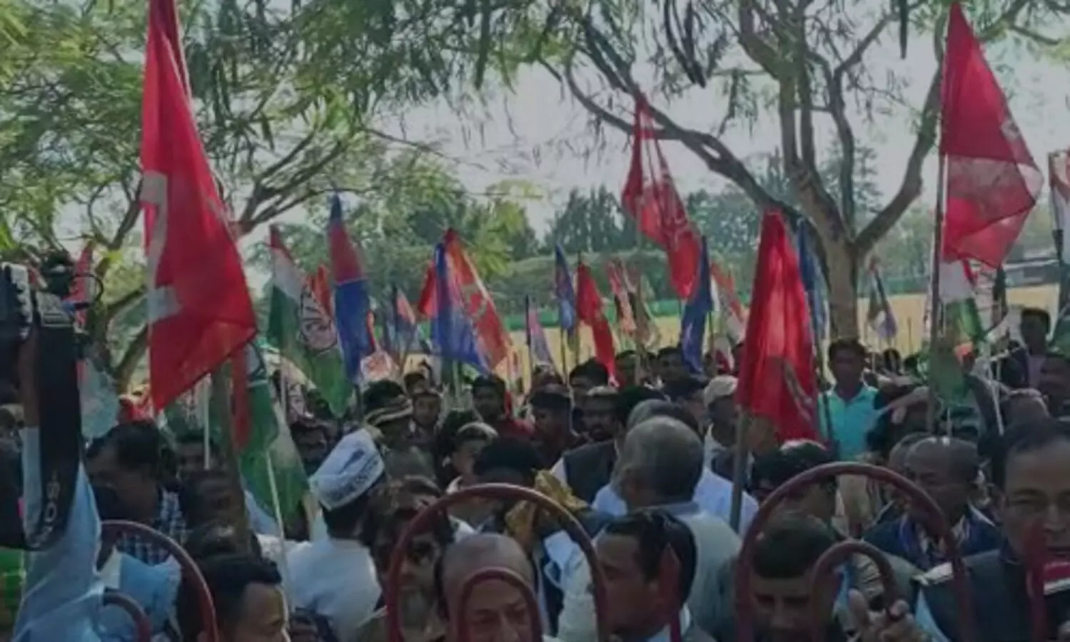 Opposition hold protest rally to restore Biswanaths district status