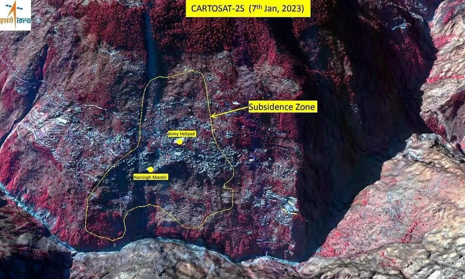 ISRO report shows entire Joshimath may sink