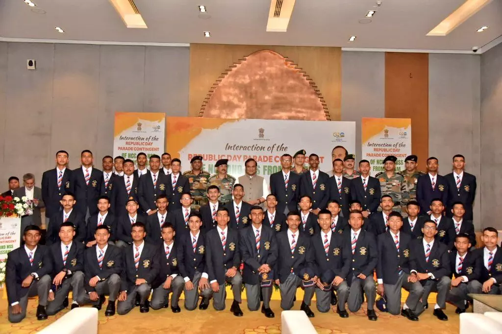 CM Sarma interacts with States NCC & NSS contingent in Guwahati CM Sarma interacts with States NCC & NSS contingent in Guwahati
