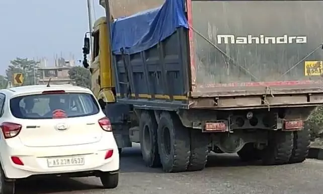 Overloaded and old vehicles flout traffic rules in Bajali, damage link roads Overloaded and old vehicles flout traffic rules in Bajali, damage link roads