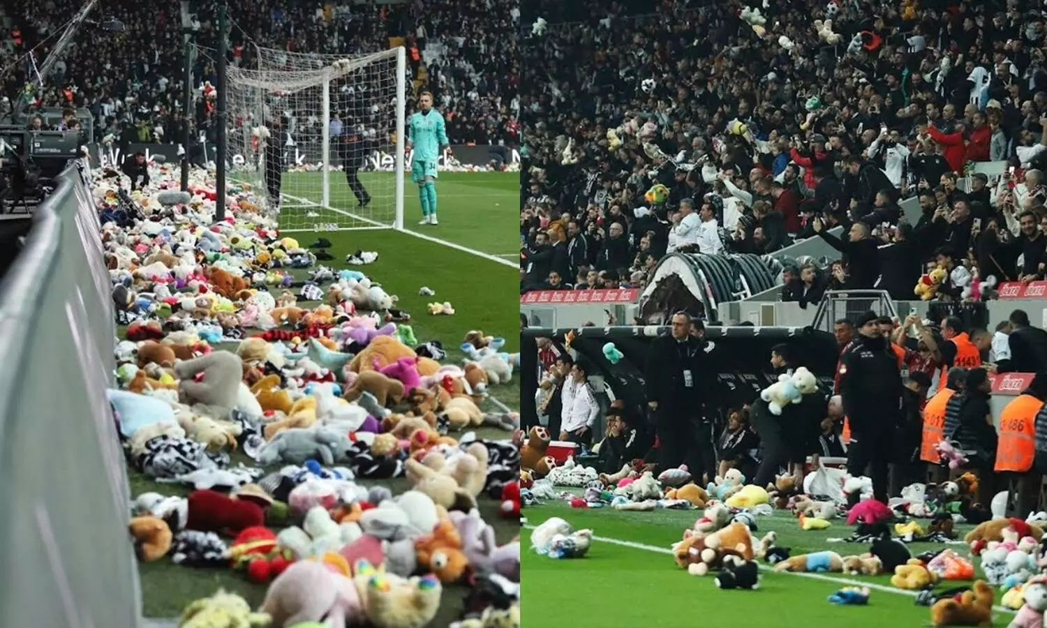 Fans shower football field with toys for quake-hit children in Turkiye