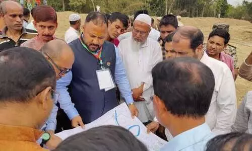 Minister Bimal Borah visits under construction dykes, embankments in Cachar
