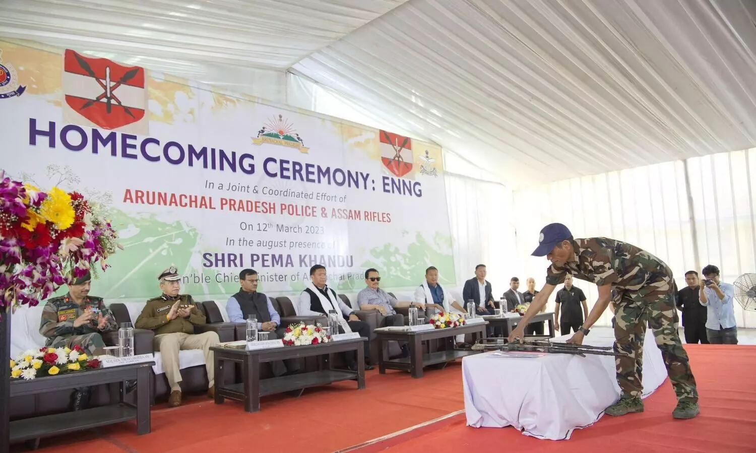 15 cadres of Eastern Naga National Govt surrender before Arunachal CM