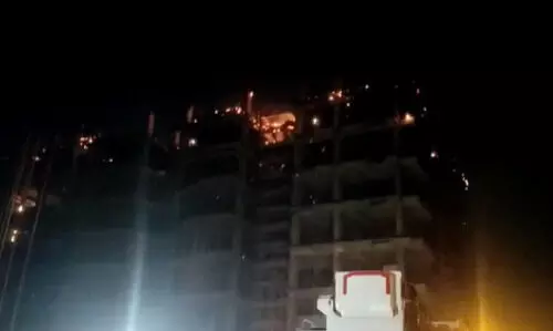 Fire breaks out at under construction building in Dakhingaon, Guwahati