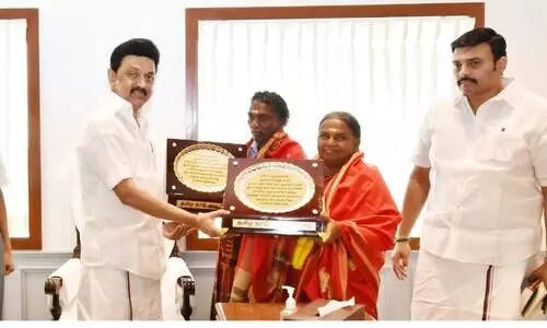 Stalin honours elephant caretakers Belli and Bomman, presents them Rs 2 lakh
