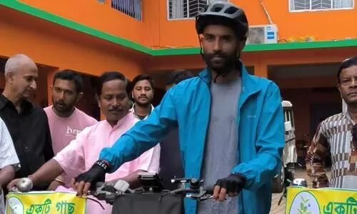 UP boy cycles to Hailakandi to spread message on environment preservation