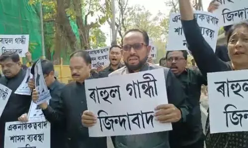 Assam Congress MLAs take out rally over Rahul Gandhis disqualification