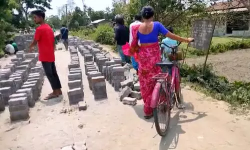 Locals in Biswanath Chariali allege corruption in road construction work