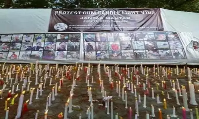 Candlelight vigil in Delhi for those killed in Manipur violence Candlelight vigil in Delhi for those killed in Manipur violence