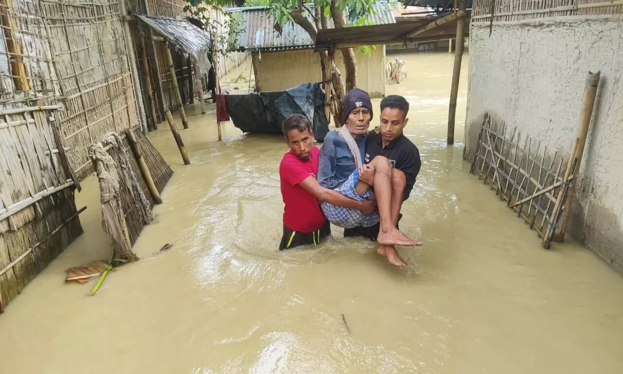 Assam Flood: 45,000 people affected in 108 villages of Nalbari district Assam Flood: 45,000 people affected in 108 villages of Nalbari district
