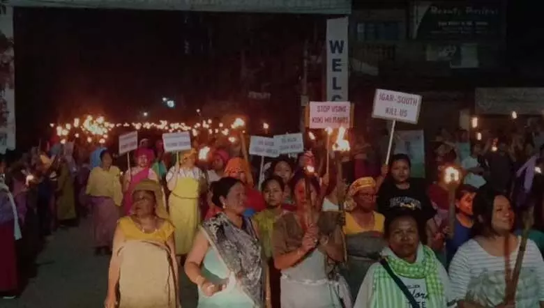Manipur: Torch rally in Imphal demanding special assembly session Manipur: Torch rally in Imphal demanding special assembly session